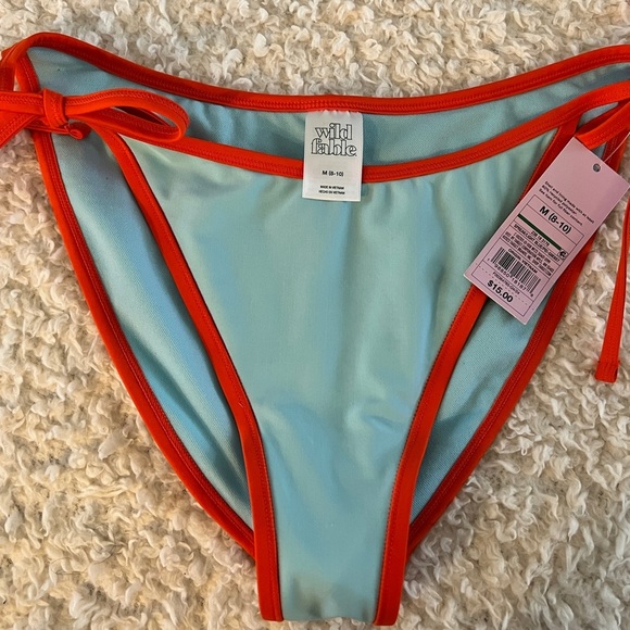 Aqua blue and Red Bikini Bottom wild fable NWT size medium - Picture 1 of 4
